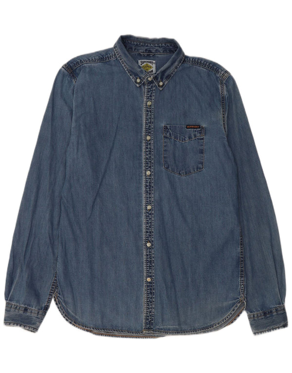 Superdry Camisa Vaquera XL Algodón Azul Hombre