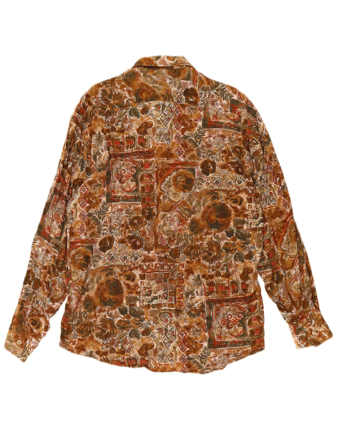 Camisa vintage para hombre Viscosa marrón grande