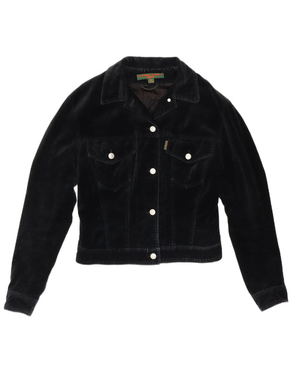 Katharine Hammett Chaqueta Bomber Corta para Mujer UK 8 Small Azul Marino Algodón