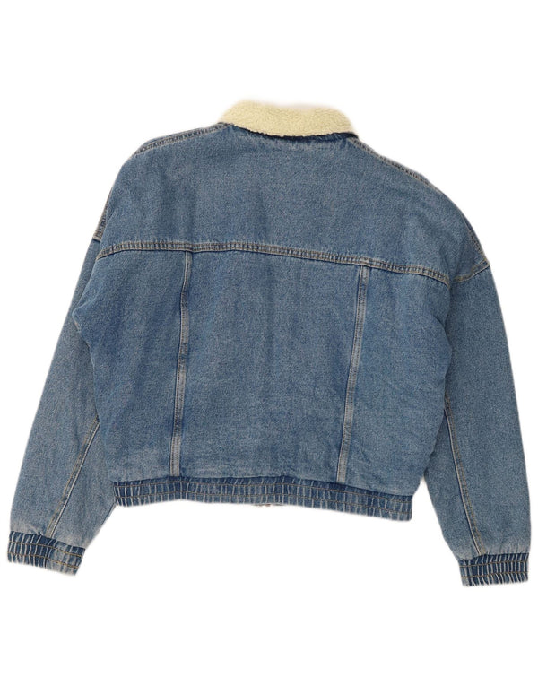 Karl Kani Chaqueta Sherpa Vaquera Extragrande para Mujer UK 6 XS Algodón Azul