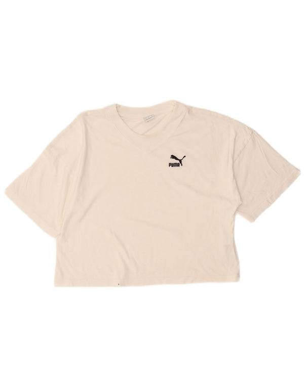 Puma Camiseta corta extragrande para mujer UK 6 XS Algodón blanco