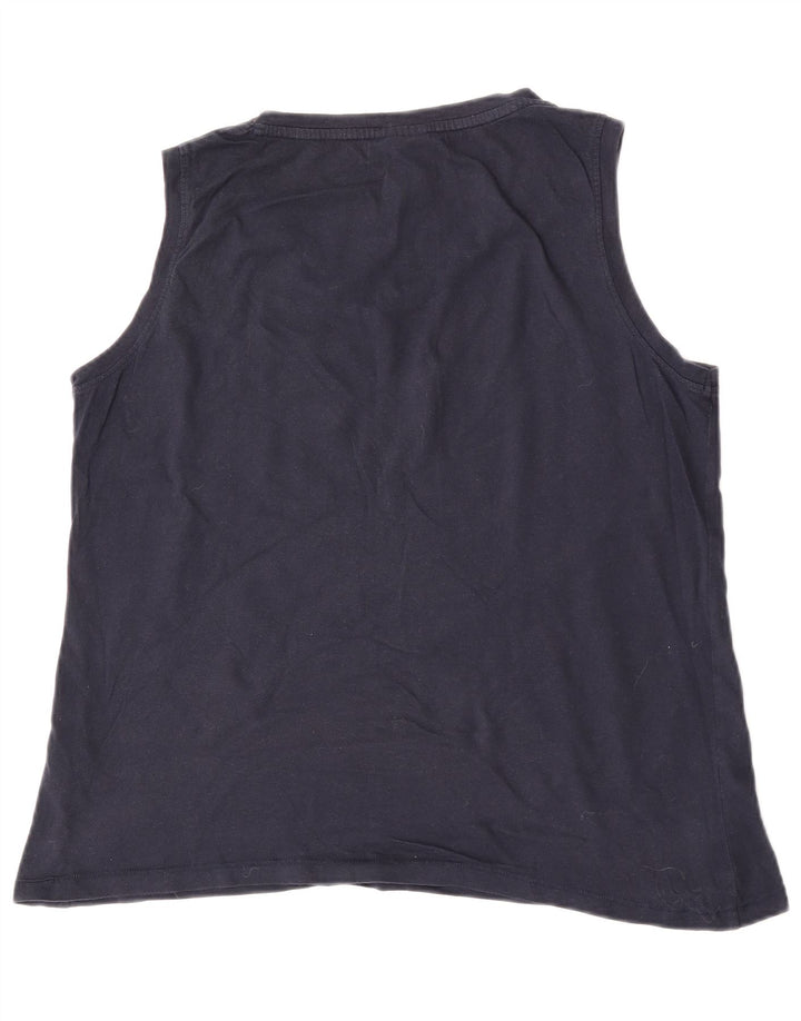 Weird Fish Chaleco para Mujer Top UK 40 Grande Azul Marino Algodón