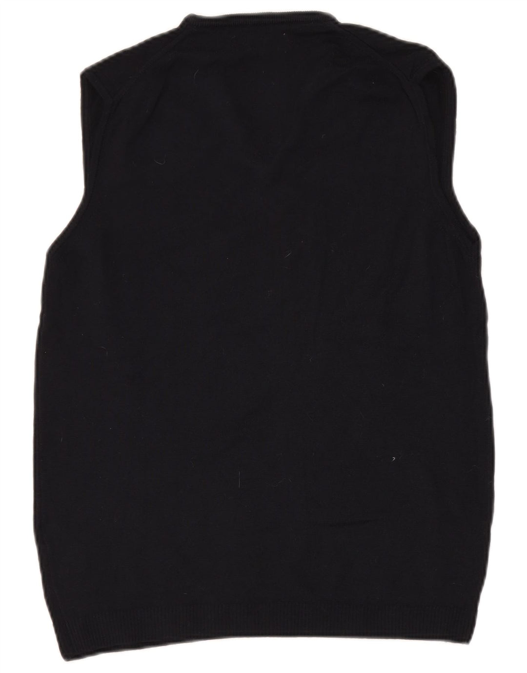 ZARA Hombre Chaleco Tank Top Large Lana Azul Marino