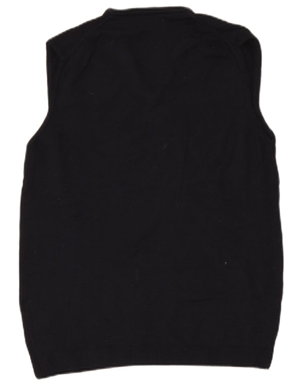 ZARA Hombre Chaleco Tank Top Large Lana Azul Marino
