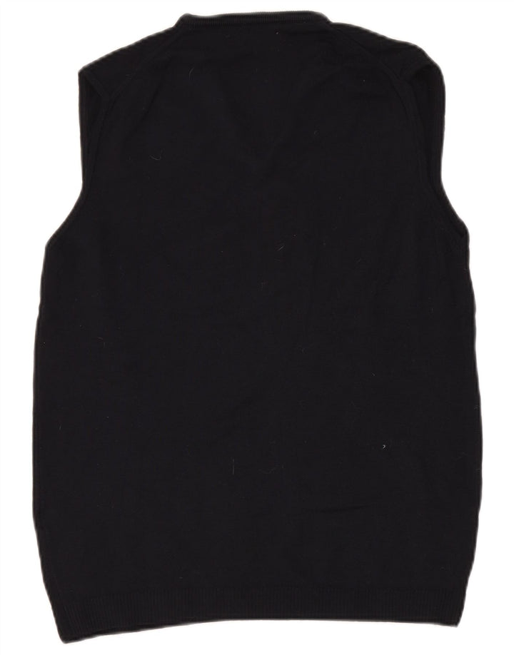 ZARA Hombre Chaleco Tank Top Large Lana Azul Marino