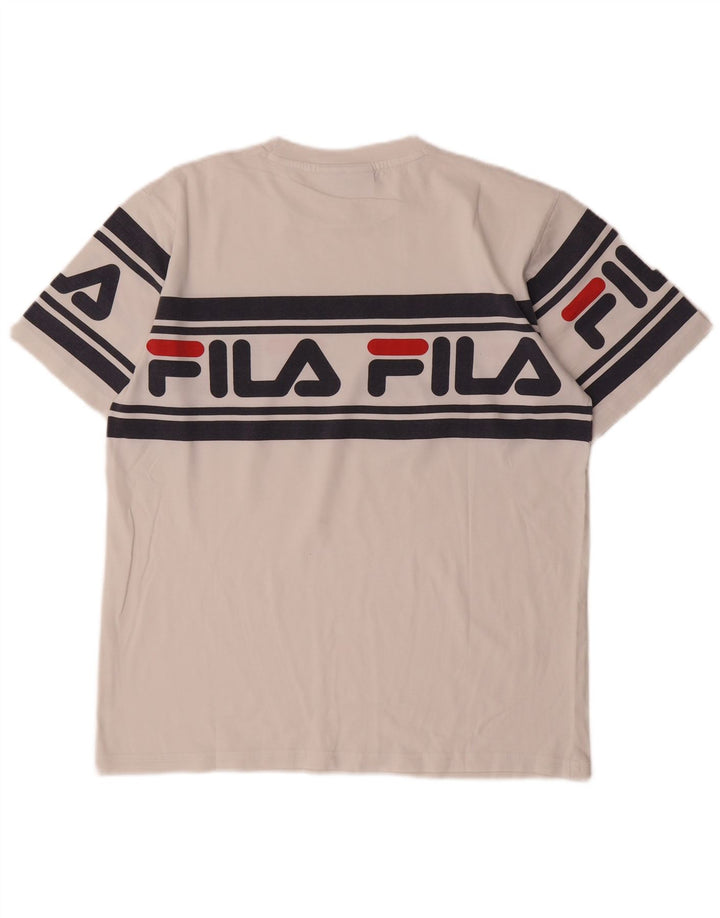 Fila - Camiseta gráfica para hombre, talla pequeña, color blanco