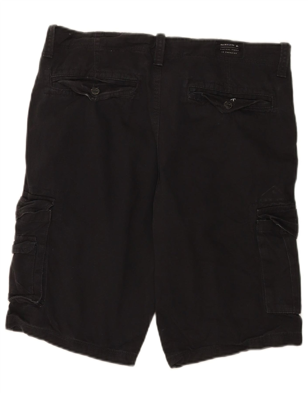 Quiksilver Mens Cargo Shorts W32 Grande Algodón Negro