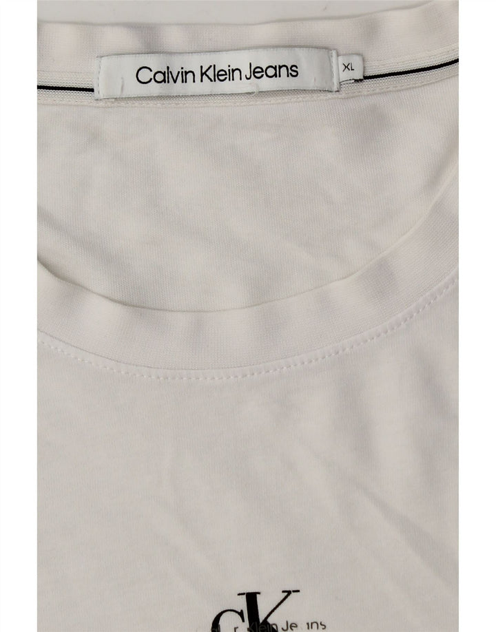 Calvin Klein Jeans Camiseta Hombre Top XL Blanco