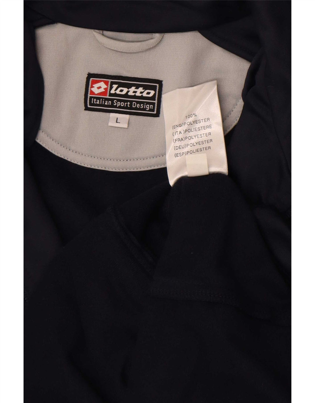 Lotto Hombre Chándal Top Chaqueta Grande Azul Marino Colorblock Poliéster