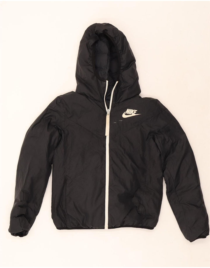 Nike Chaqueta acolchada reversible con capucha de gran tamaño para mujer UK 6 XS Negro