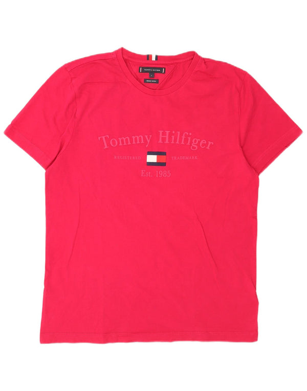 Tommy Hilfiger Camiseta gráfica para hombre Top grande de algodón rosa