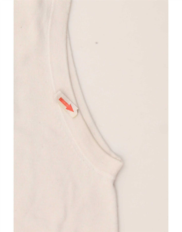 Zara Mujer Chaleco Top UK 12 Medium Blanco