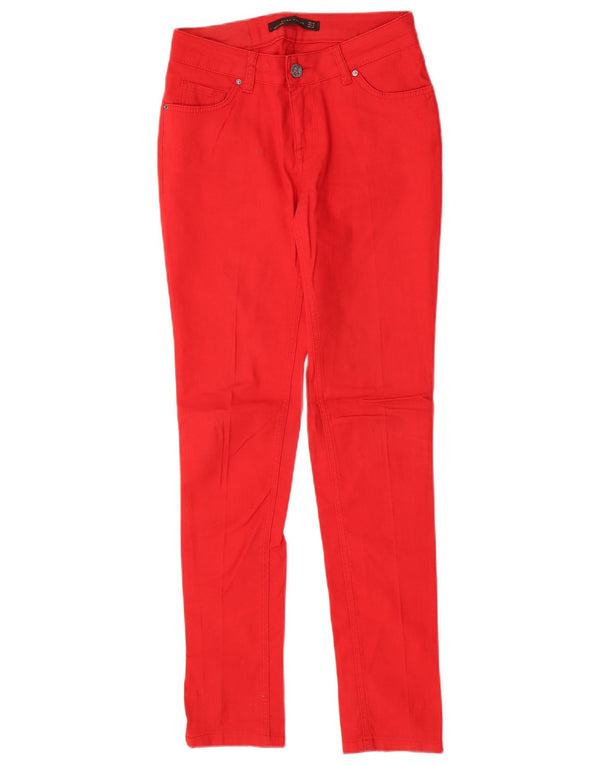 Zara Pantalones casuales ajustados para mujer EU 38 Small W28 L31 Algodón rojo