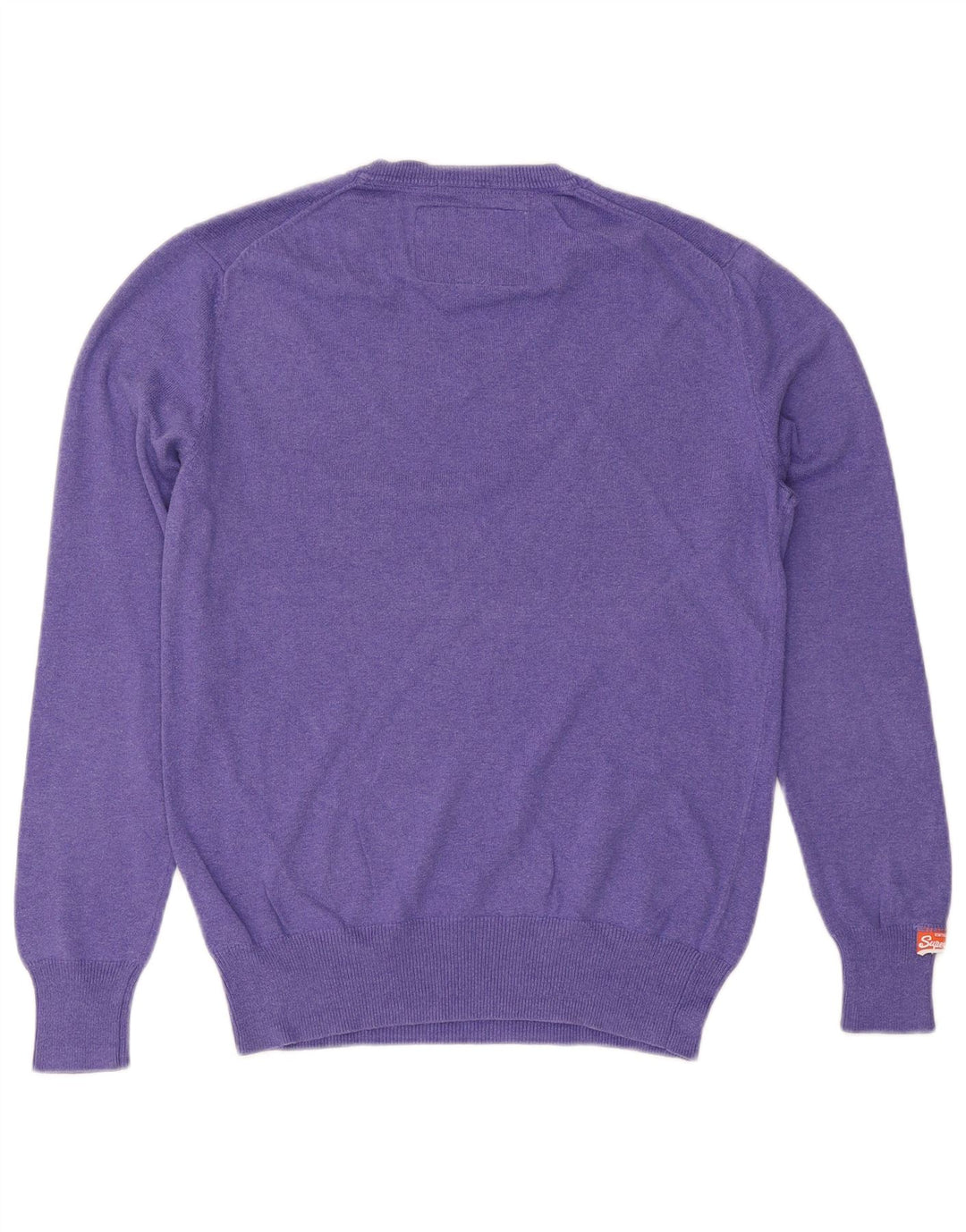 SUPERDRY Suéter tipo jersey con cuello en V para mujer UK 44 Algodón morado mediano