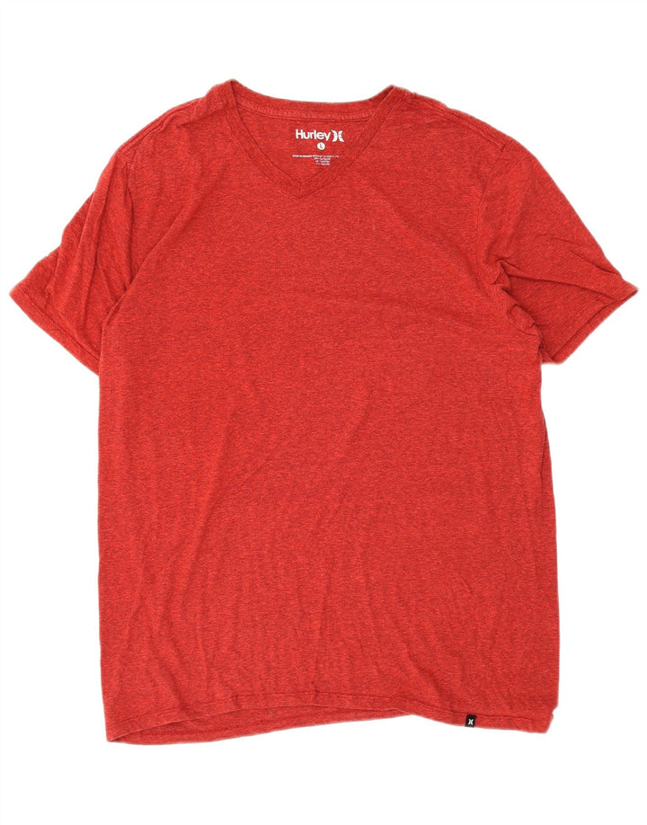 Hurley - Camiseta para hombre, talla grande, poliéster moteado rojo