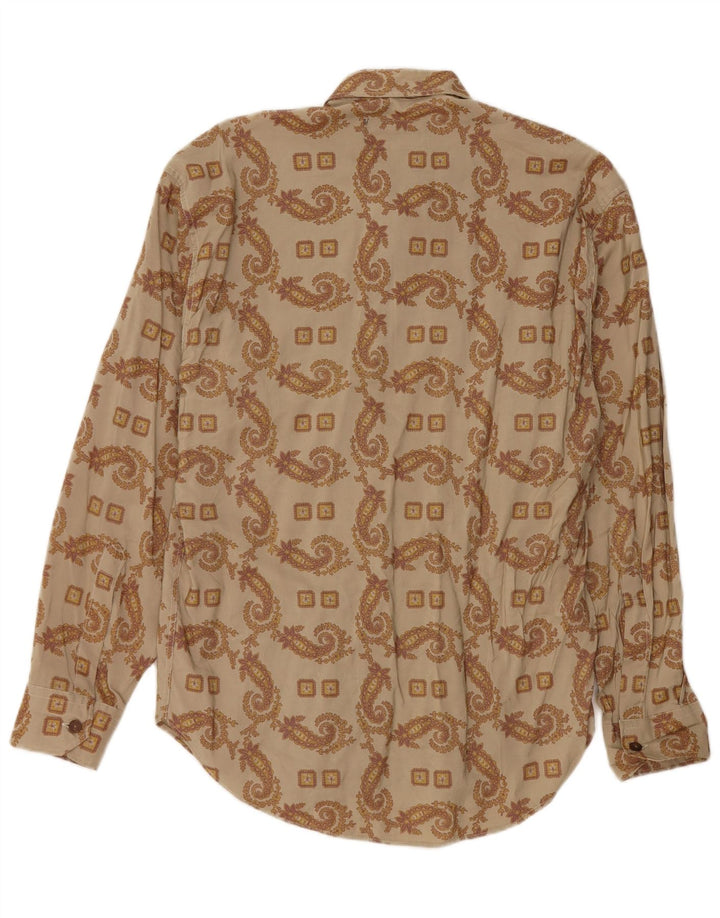 Camisa vintage para hombre medio caqui paisley