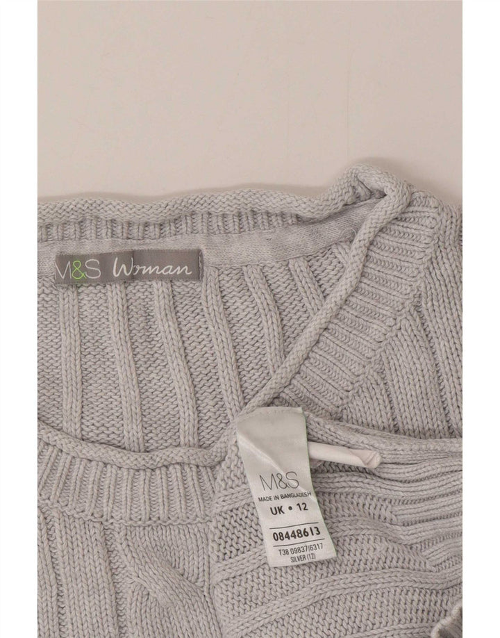 Marks & Spencer - Jersey de cuello redondo para mujer, talla 40, algodón azul medio