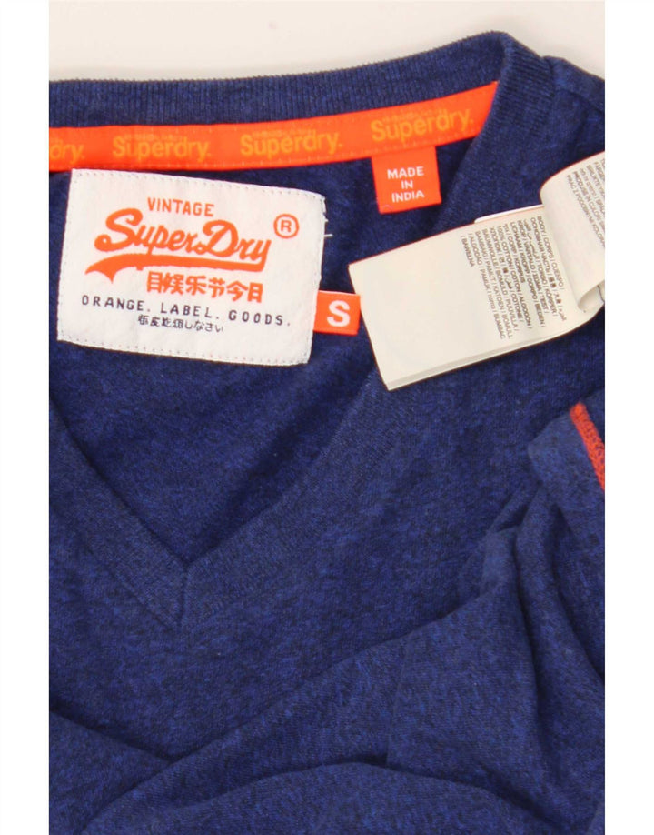 Superdry Hombre Camiseta Top Small Azul Marino Algodón