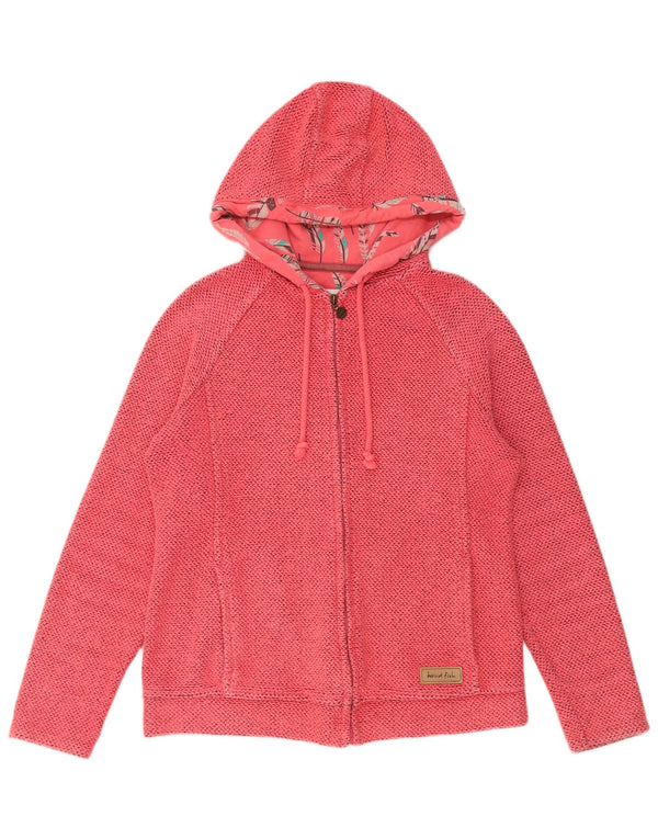 Weird Fish Suéter con capucha y cremallera para mujer UK 10 Small Pink Cotton