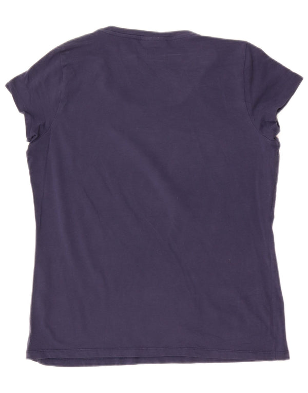 Trussardi Jeans Camiseta Mujer Top UK 44 Medium Azul Marino
