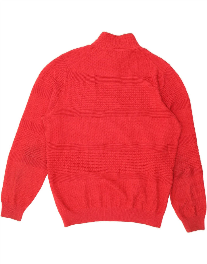 MASSIMO DUTTI Mens Button Neck Jumper Sweater XL Red Cotton Vintage Massimo Dutti and Second-Hand Massimo Dutti from Messina Hembry 
