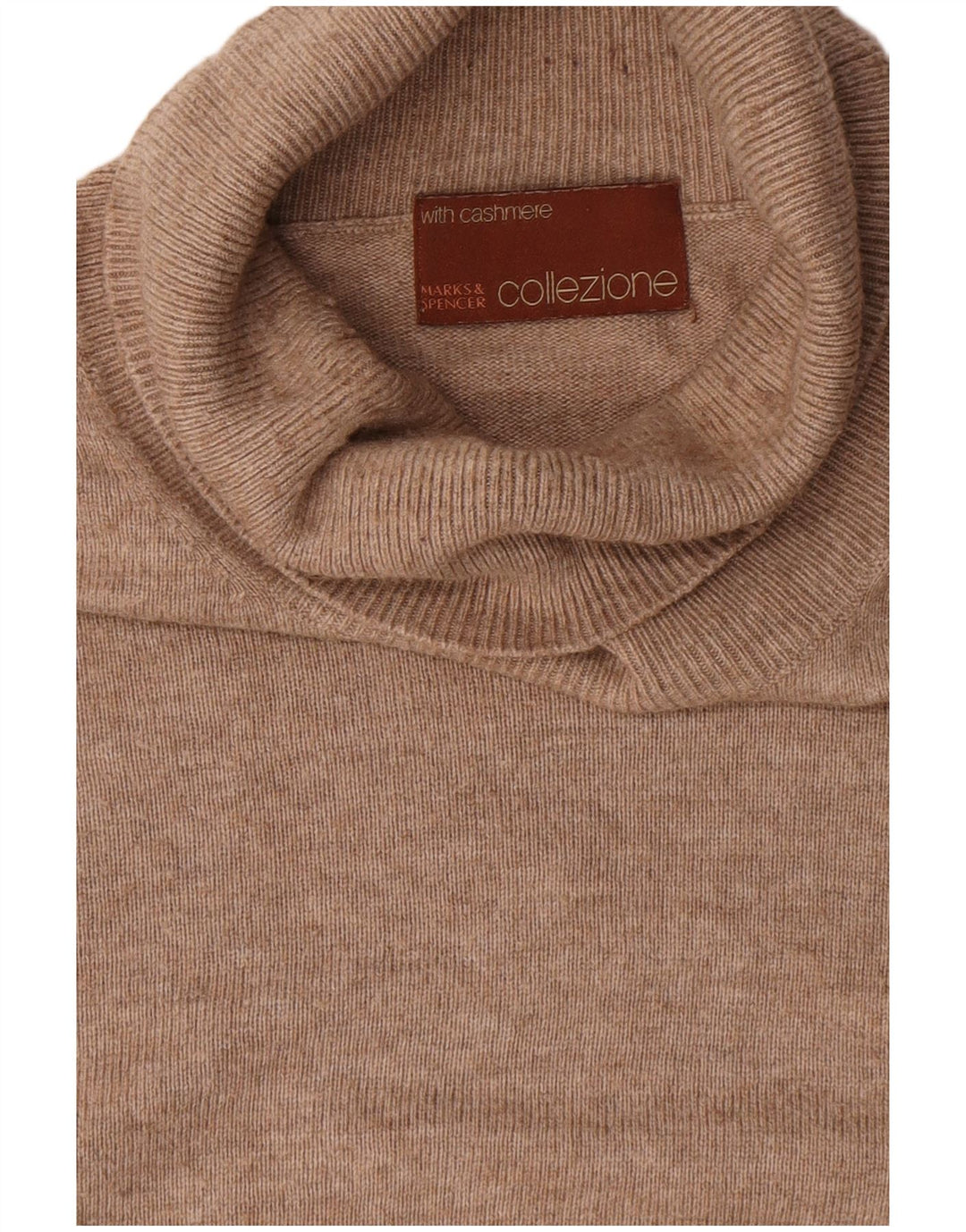 Marks & Spencer Jersey con cuello vuelto para hombre XL Viscosa beige