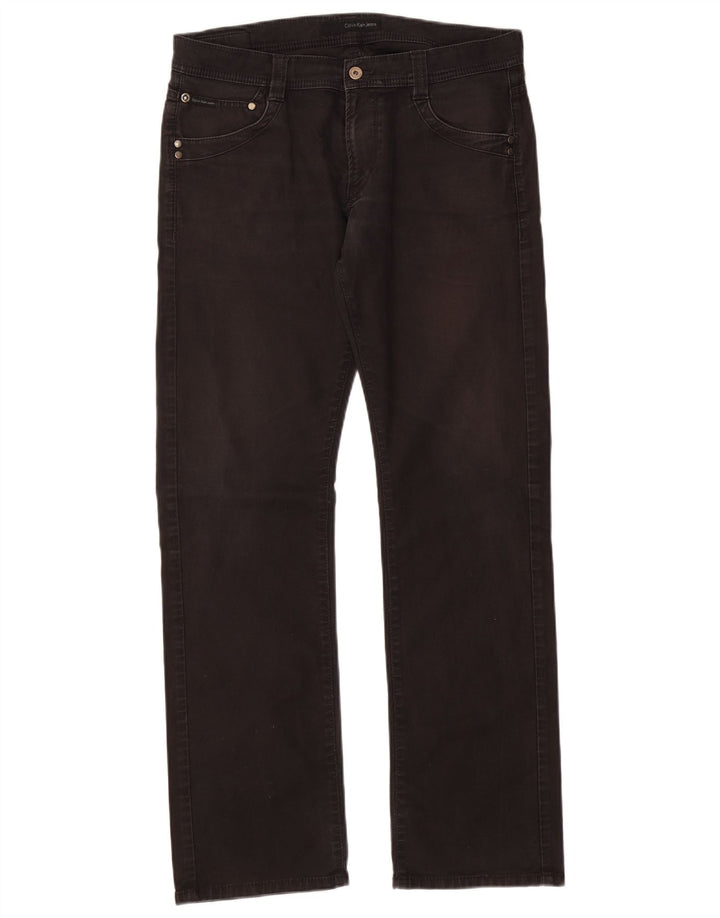 CALVIN KLEIN Vaqueros rectos para hombre W34 L33 Algodón negro