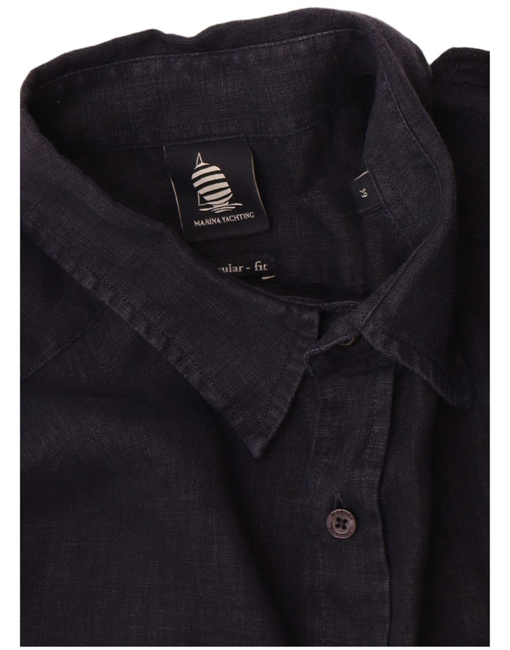 Marina Yachting Camisa Regular Fit Hombre Talla 39 Mediana Azul Marino