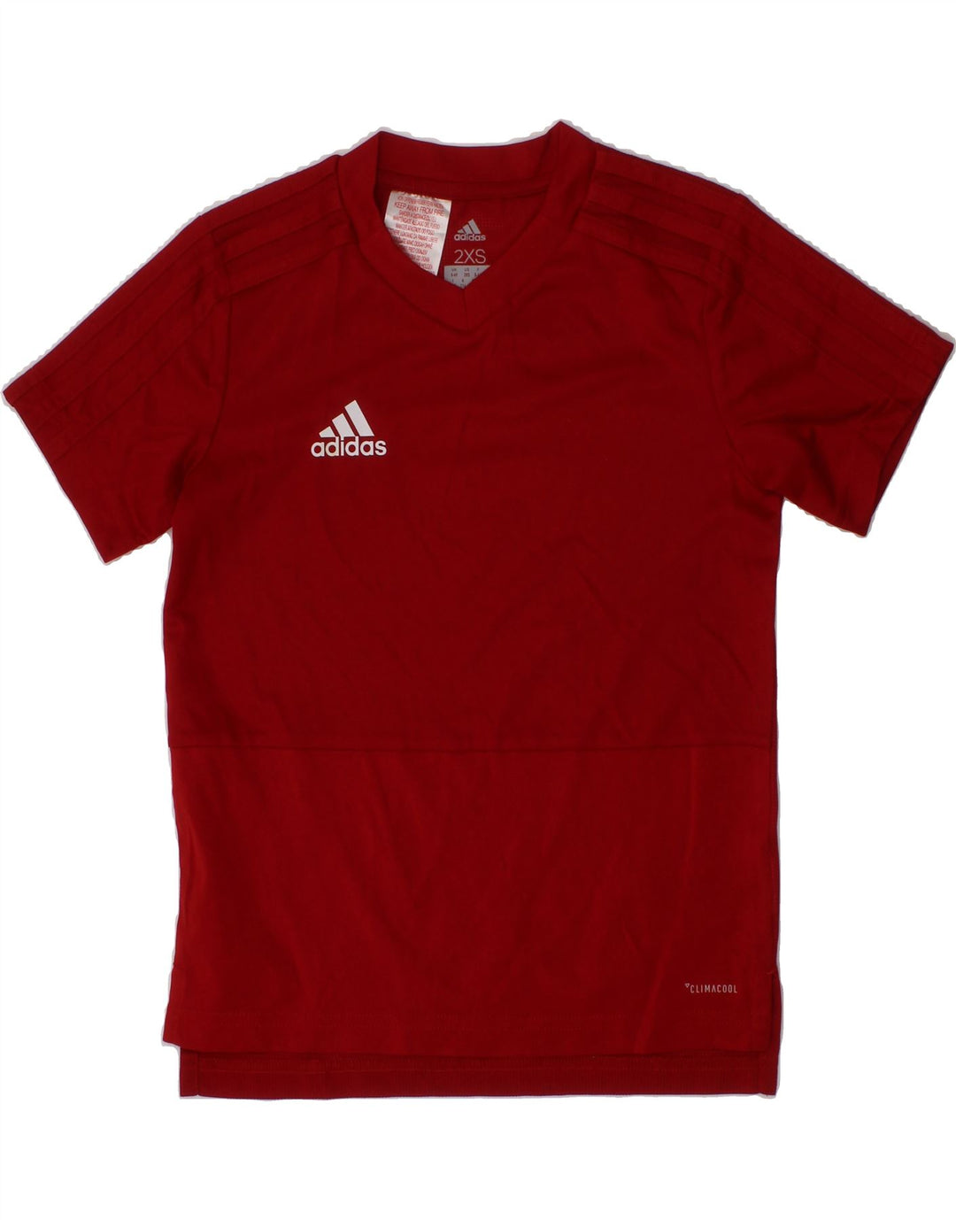 ADIDAS Boys Climacool T-Shirt Top 5-6 Years 2XS  Red Polyester Vintage Adidas and Second-Hand Adidas from Messina Hembry 