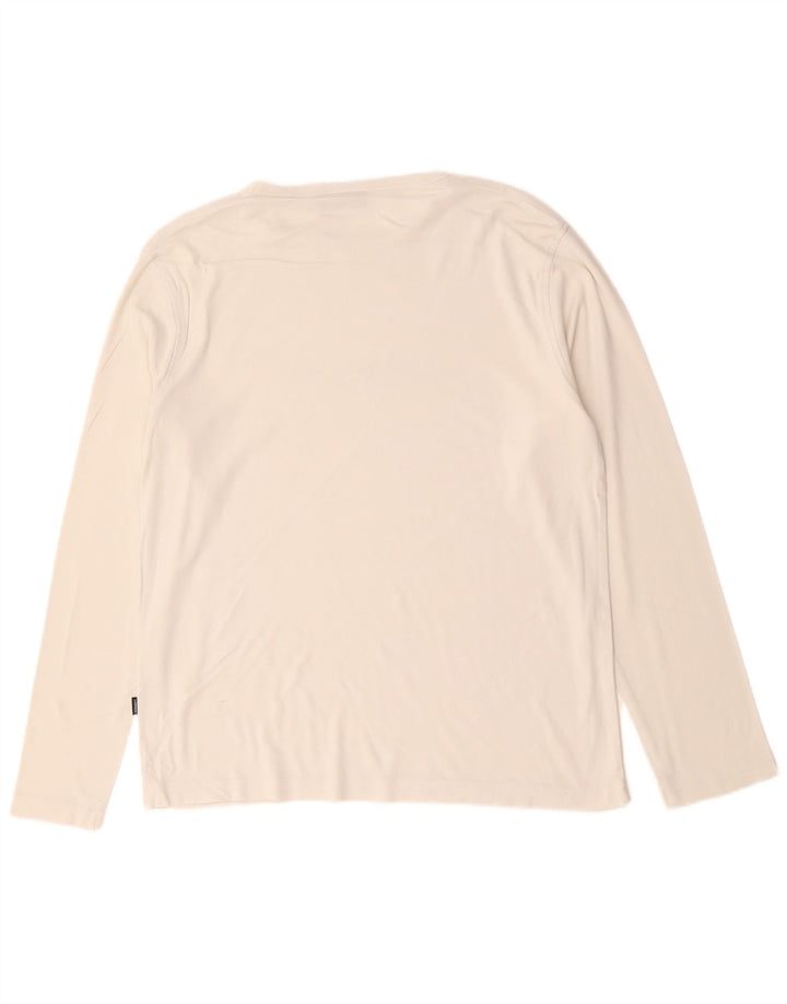 Lerros Hombre Gráfico Top Manga Larga XL Algodón Blanco