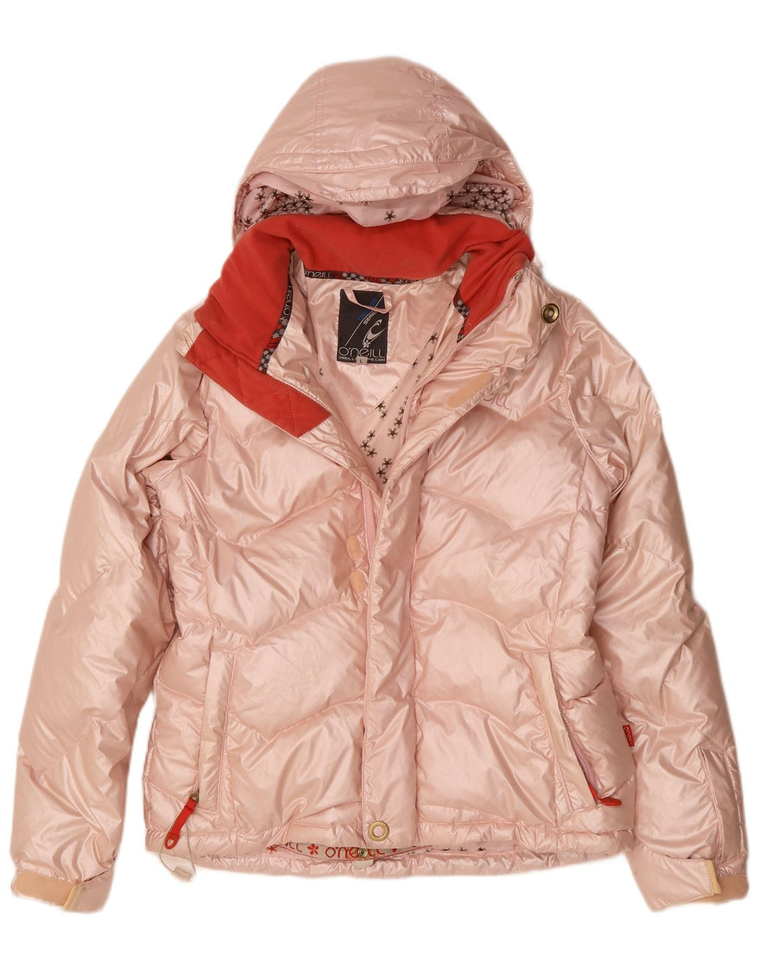 O'NEILL Chaqueta acolchada con capucha para mujer UK 46 Grande Poliéster rosa