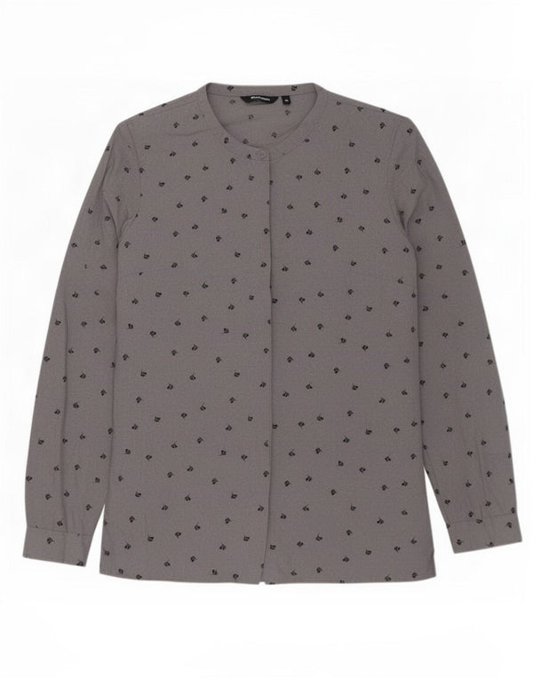 Rohan Mujer Camisa Blusa UK 10 Pequeño Gris Floral Poliéster