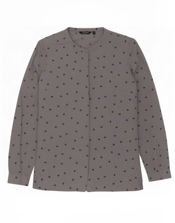 Rohan Mujer Camisa Blusa UK 10 Pequeño Gris Floral Poliéster