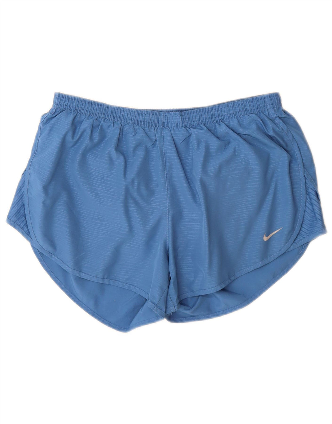 Nike - Pantalones cortos deportivos Dri Fit para mujer, talla 40, poliéster azul medio