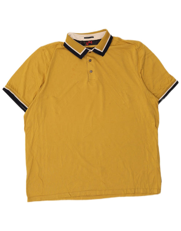 Ted Baker Polo para hombre Talla 7 3XL Algodón amarillo