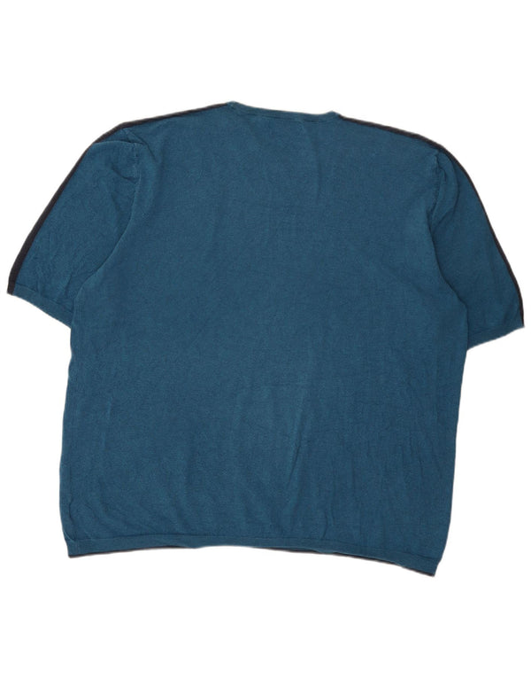 Marks & Spencer Camiseta para hombre Top 3XL Azul Colorblock Algodón