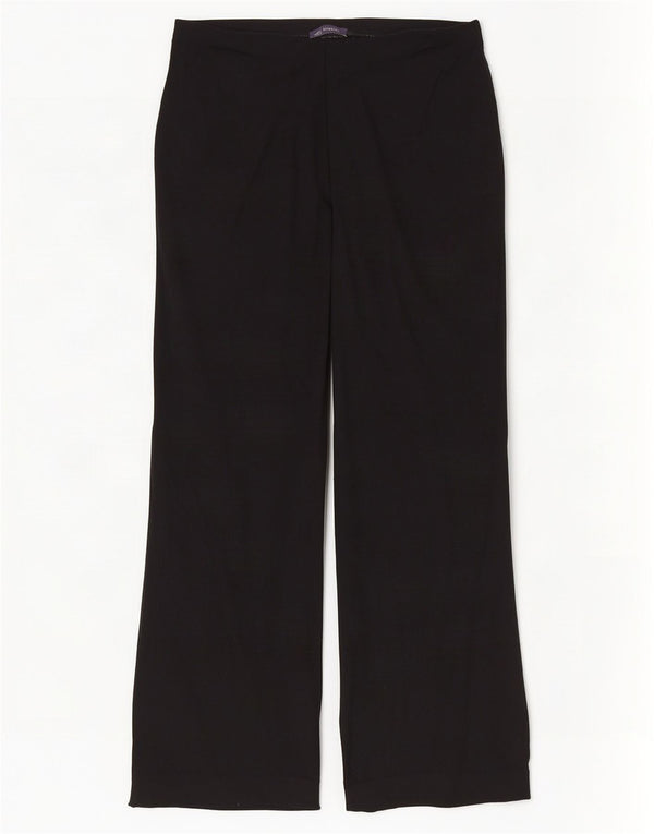 Marks & Spencer Pantalones casuales de pierna ancha para mujer UK 46 Large W36 L28 Negro