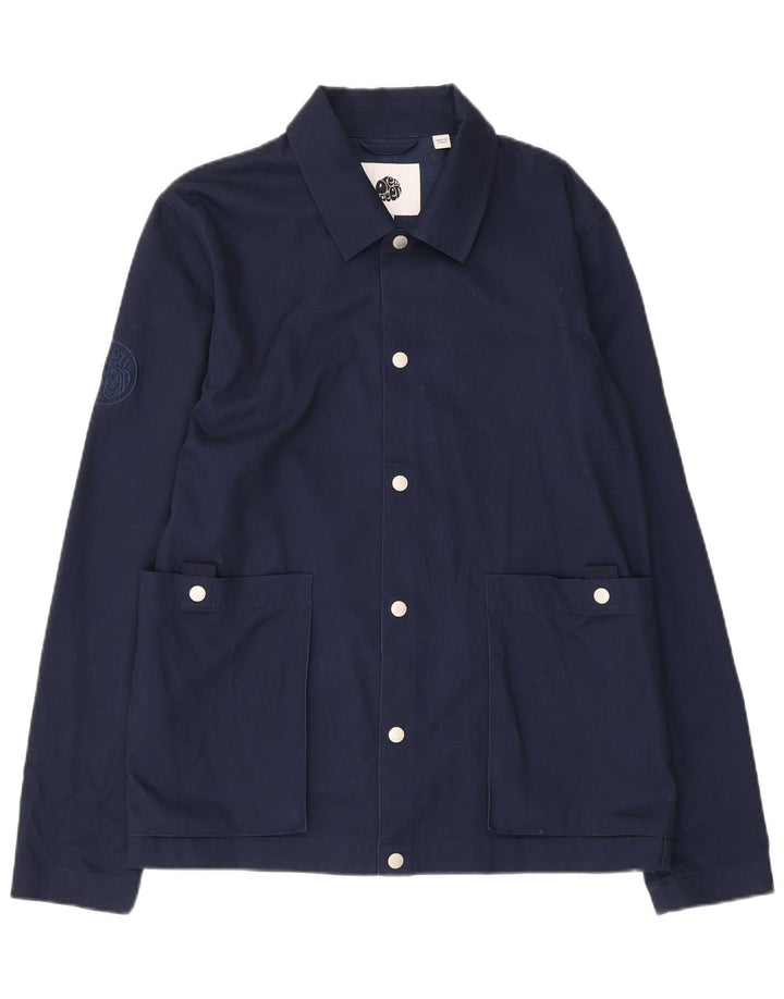Pretty Green Chaqueta Bomber para Hombre UK 36 Small Azul Marino Algodón