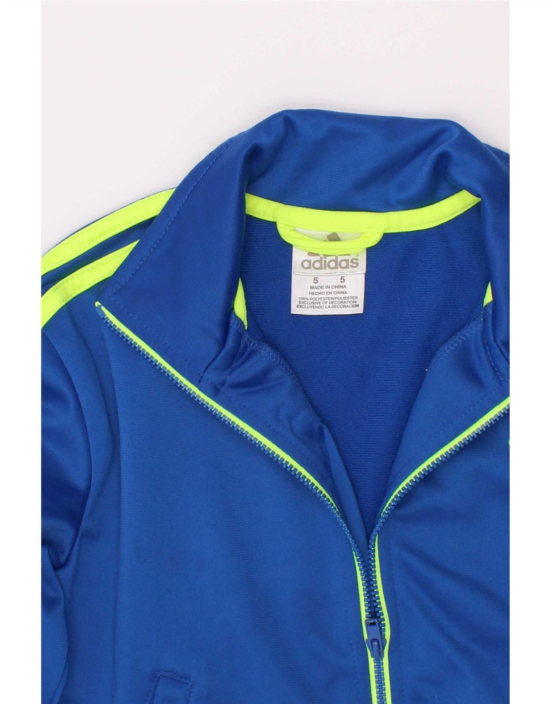 Adidas Boys Graphic Chándal Top Chaqueta 4-5 Años Azul Poliéster