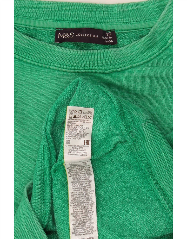 Marks & Spencer - Sudadera extragrande para mujer, talla 10, algodón verde pequeño
