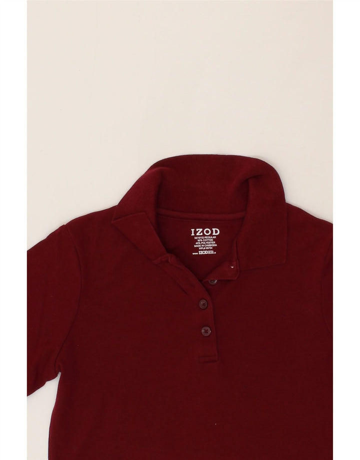 IZOD Boys Regular Polo Shirt 10-11 Years Medium  Burgundy Cotton Vintage Izod and Second-Hand Izod from Messina Hembry 