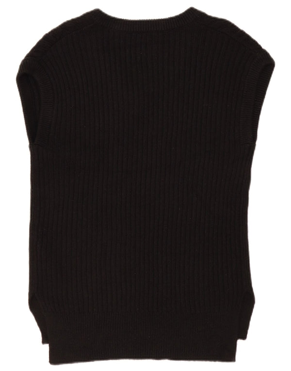 MARKS & SPENCER Camiseta sin mangas de gran tamaño para mujer UK 10 Small Black Cotton