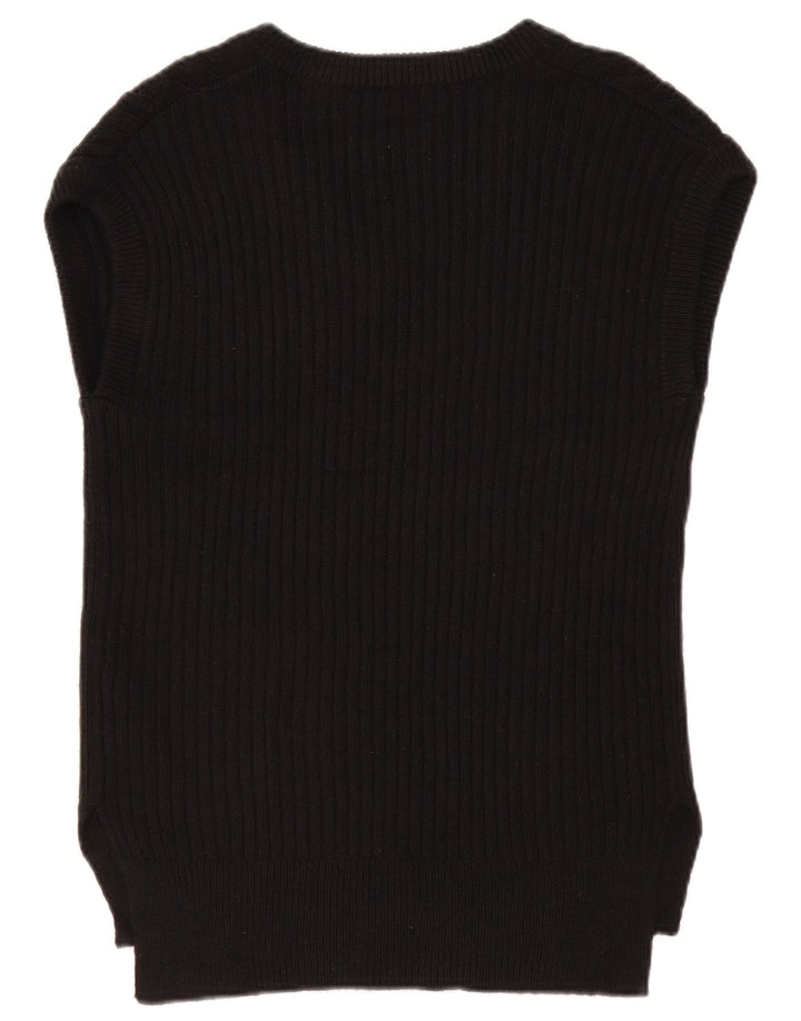 MARKS & SPENCER Camiseta sin mangas de gran tamaño para mujer UK 10 Small Black Cotton