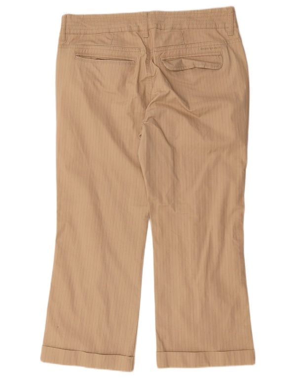 Dkny Pantalones cortos para mujer US 10 Large W32 L25 Beige Pinstripe Algodón