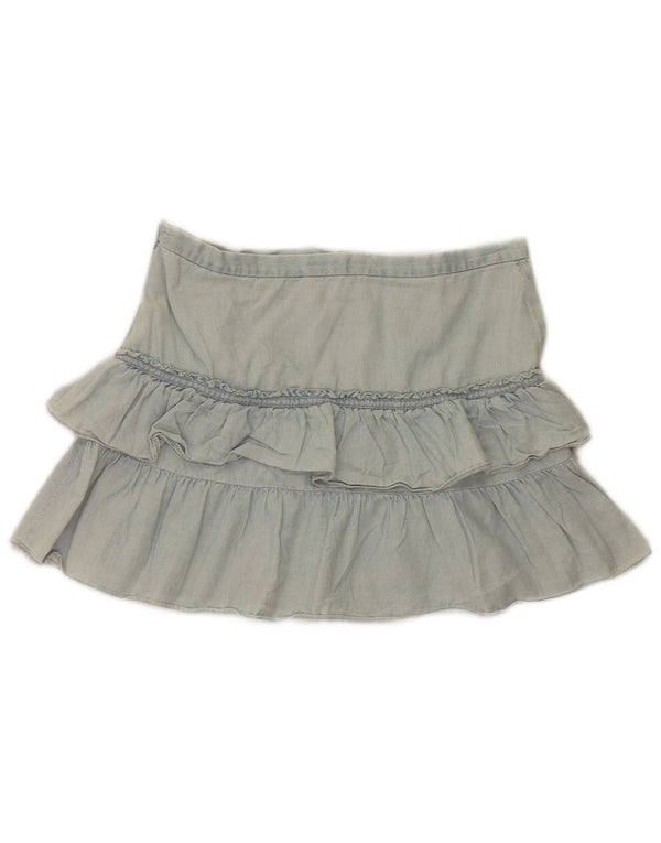 French Connection Minifalda vaquera con volantes para mujer UK 40 Medium W32 Azul