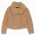 Zara Mujer Teddy Bear Bomber Jacket UK 40 Medium Beige