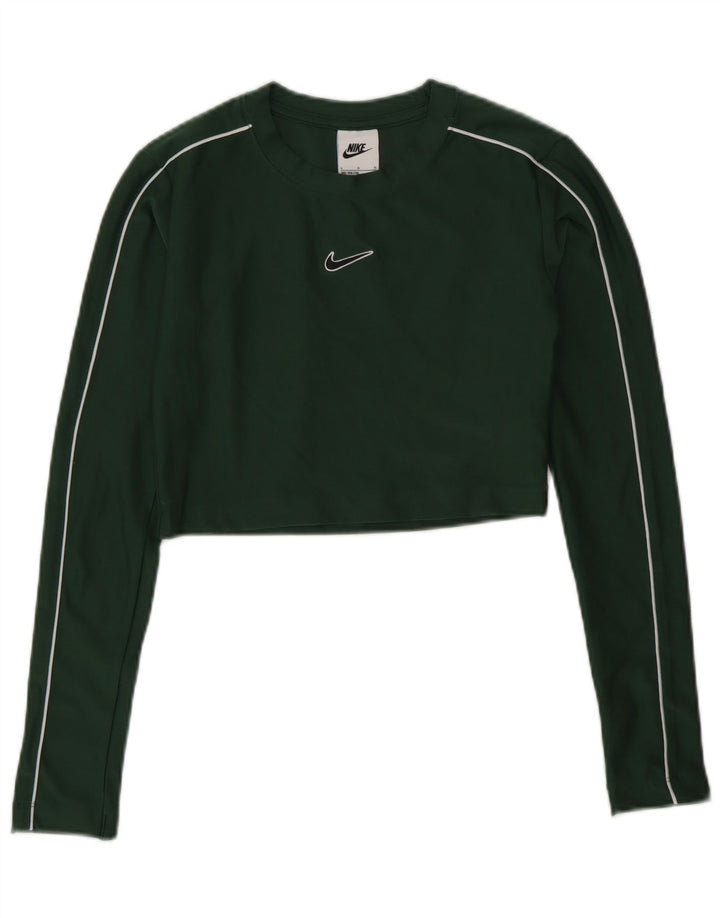 Nike Crop Top Manga Larga Niñas 12-13 Años Grande Verde Poliéster
