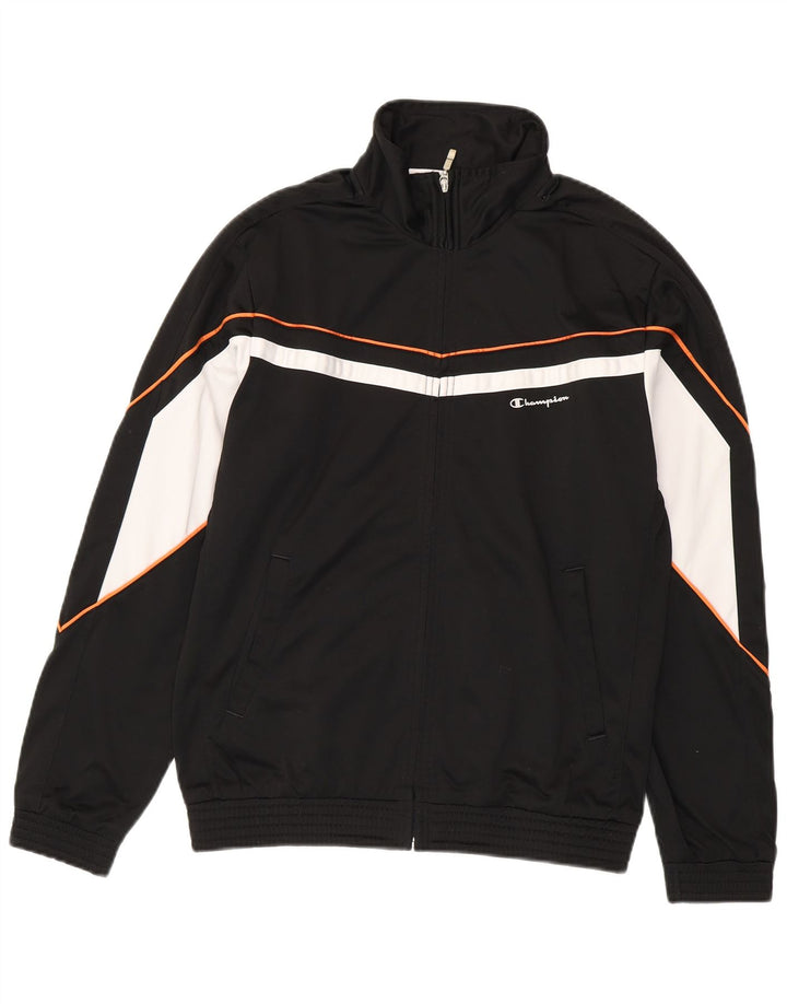Champion Chaqueta De Chándal Para Hombre Poliéster Color Block Mediano Negro