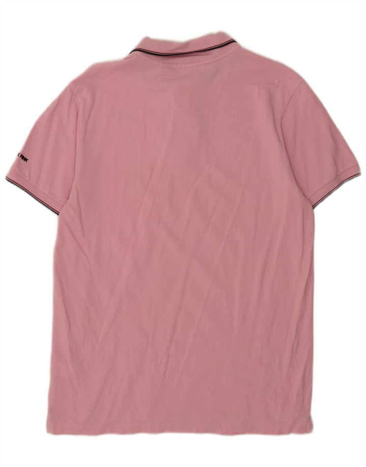 Think Pink Polo para hombre de algodón rosa grande