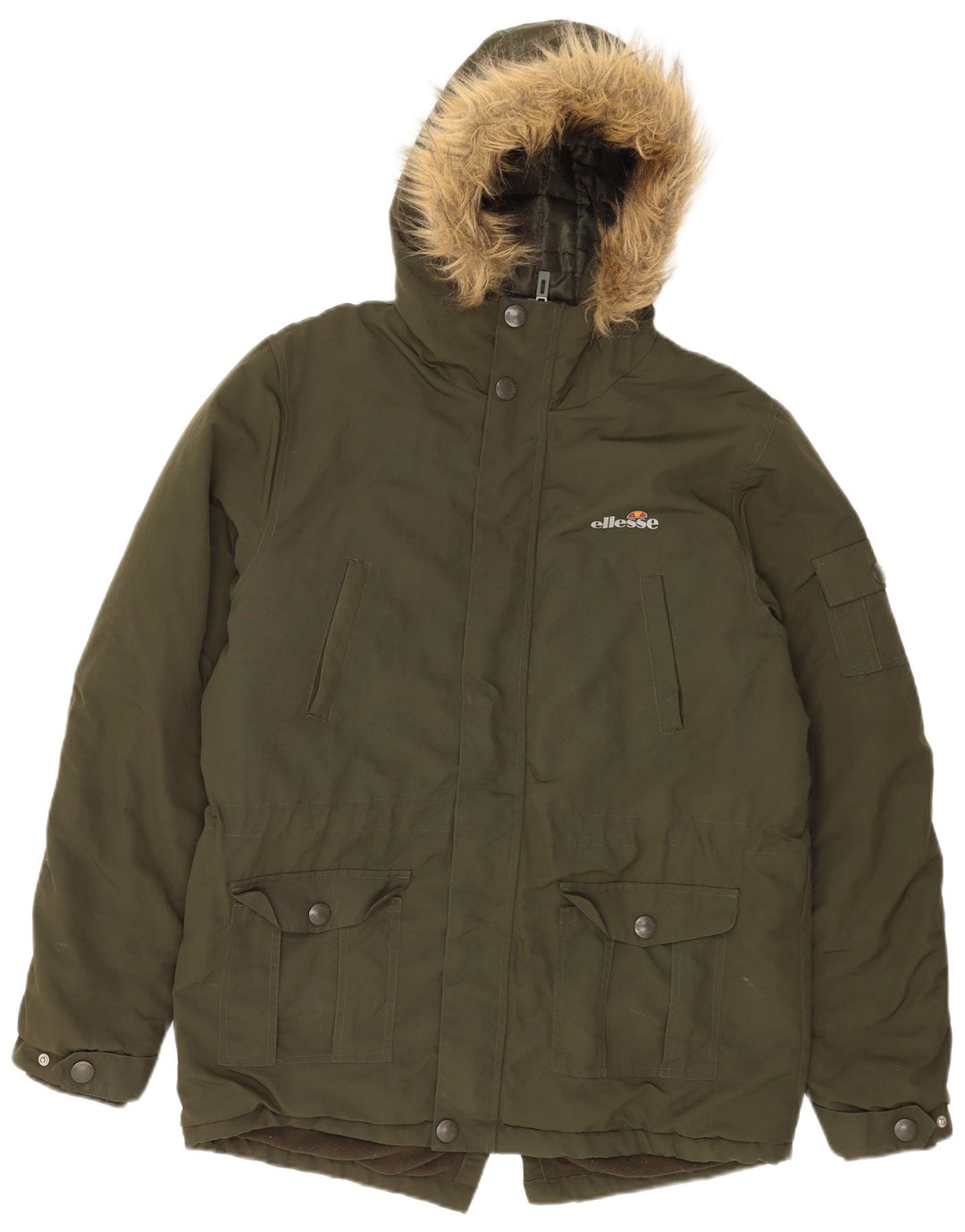 Parka con capucha para hombre Ellesse UK 38 Medium Khaki Nylon
